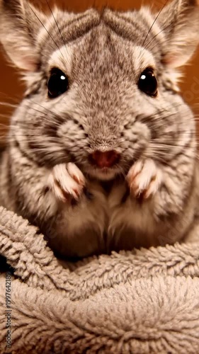 Adorable Chinchilla Close-Up Portrait.