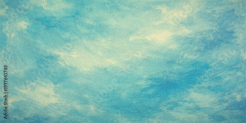 Blue grunge sky background with soft clouds and bright daylight atmosphere