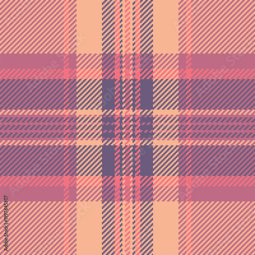 Chinese new year pattern texture tartan, flowing textile check background. Random seamless plaid vector fabric in red and orange colors.
