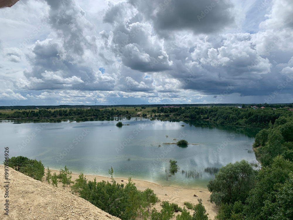 Fototapeta premium Bornitsky quarry lake in Gatchina district, Leningrad Oblast