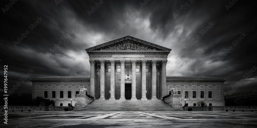 Obraz premium Supreme Court concept featuring government architecture in washington DC