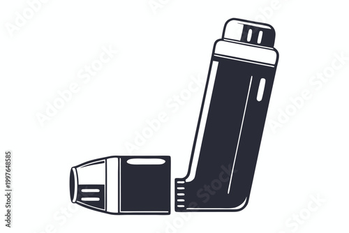 Vector Silhouette of a Medical Inhaler for Healthcare Icons and Health Graphics
