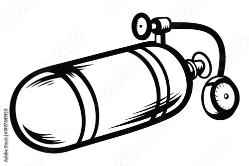 Professional Medical Oxygen Cylinder Icon Silhouette for Healthcare and Clinic Use