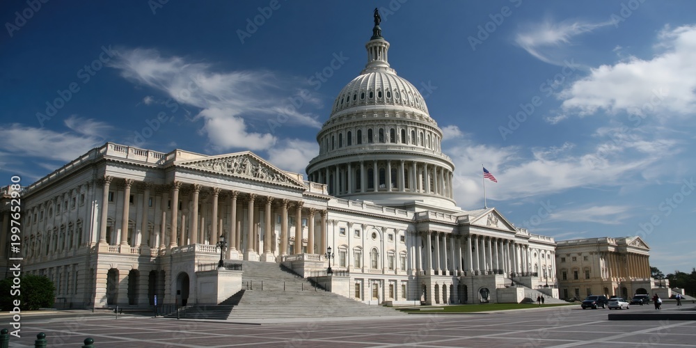 Fototapeta premium Capitol hill architecture for US congress - exterior of washington DC government building
