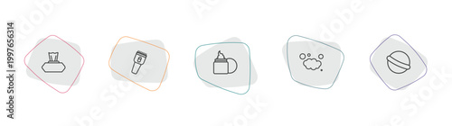 beauty outline icon set. linear vector for ui, web and mobile. thin line wipes, hair clipper, moisturizer icons.