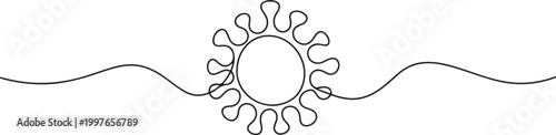 COVID-19 continuous one line symbol. Concept Coronavirus. one line vector illustration on white background