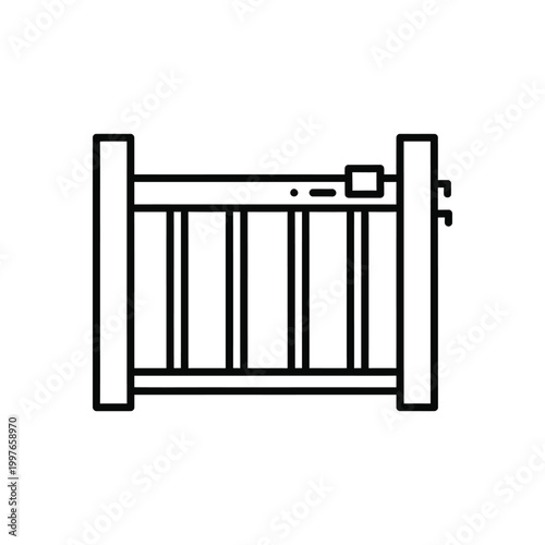 Simple line drawing of a baby crib