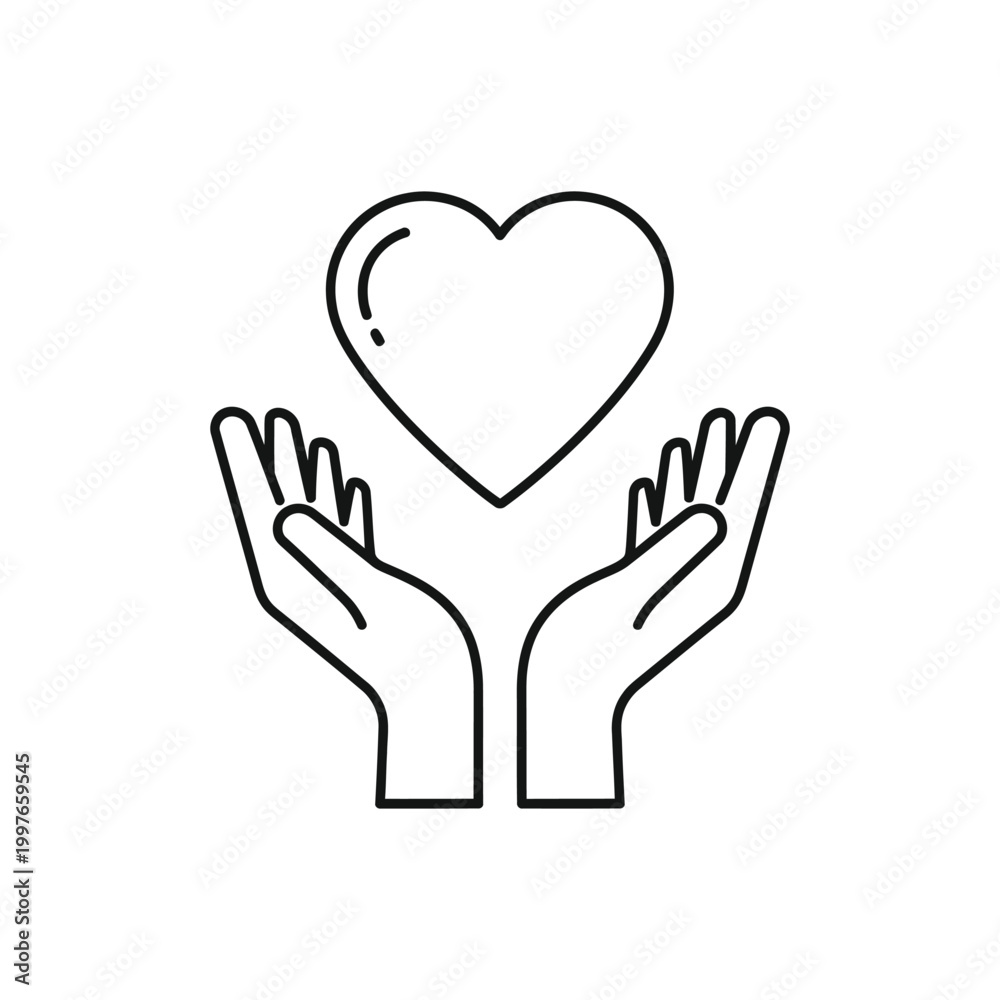 Fototapeta premium Hands holding a heart symbol of care and love