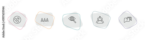 human resources outline icon set. linear vector for ui, web and mobile. thin line contact, selection process, appearance icons.