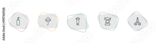 hygiene outline icon set. linear vector for ui, web and mobile. thin line pump bottle, cotton, body shaming icons.