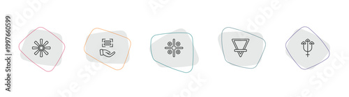 zodiac outline icon set. linear vector for ui, web and mobile. thin line craftiness, encouragement, vinegar icons.