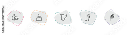 sauna outline icon set. linear vector for ui, web and mobile. thin line hygrometer, earth sauna, kneipp hose icons.