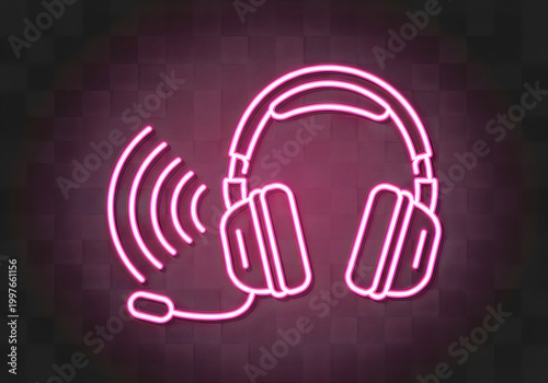 Wireless headphones with signal icon