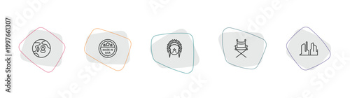 Tableau sur toile united states of america outline icon set