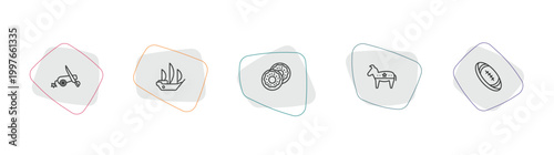 united states of america outline icon set. linear vector for ui, web and mobile. thin line american civil war, columbus day, donut icons.