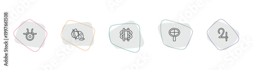 zodiac outline icon set. linear vector for ui, web and mobile. thin line zinc, aquarius, wisdom icons.