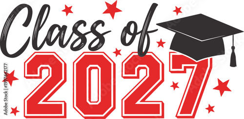 Class of 2027 senior graduation celebrating achievements with a vibrant graduation design