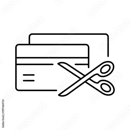 Cut Credit Card Spending Icon