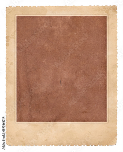 Generative Vintage photo frame with scalloped edges isolated
