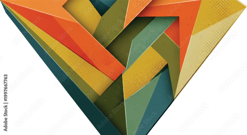 Obraz premium Abstract geometric composition with overlapping shapes and vibrant colors