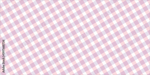 Pastel pink and white checkered gingham pattern background