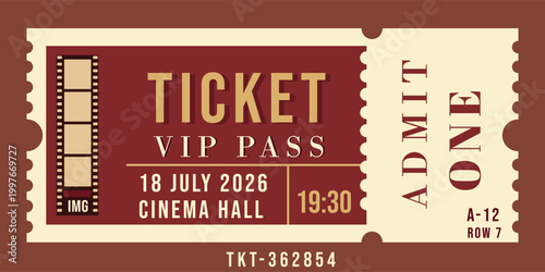 Movie Theater Admit One Ticket Template