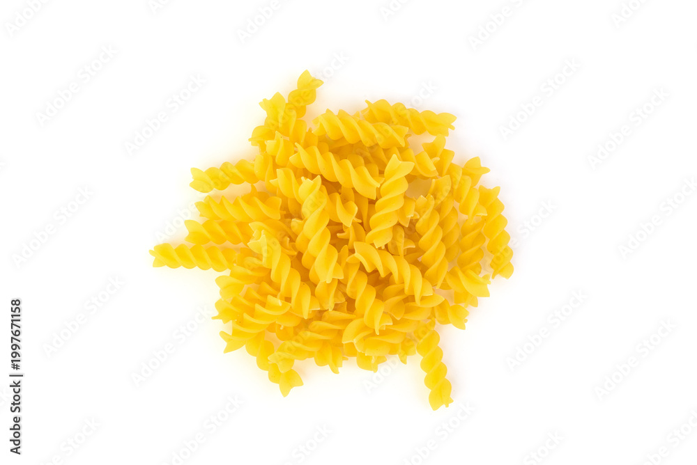 Fototapeta premium Pasta fusilli isolated on white background.