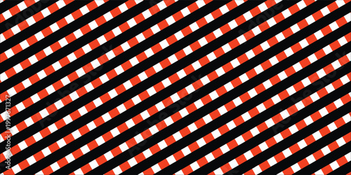 Diagonal black and red striped pattern with geometric symmetry
