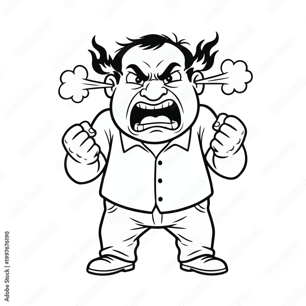 Fototapeta premium Cartoon of an angry man