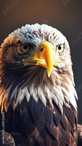 Majestic Bald Eagle Portrait Close-Up Intense Gaze.
