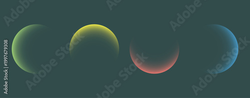 Colorful bubbles floating in dark space an abstract digital art composition