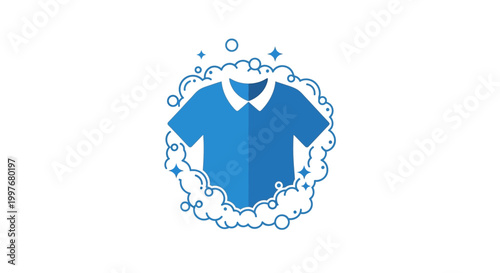 Laundry service logo with clean clothes.