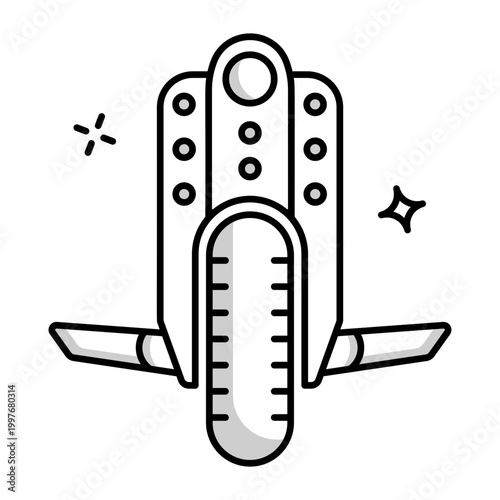 An outsolid icon depicting a monowheel