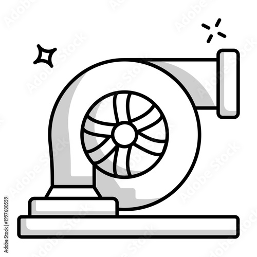 solid style icon depicting a centrifugal blower