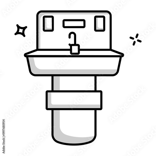 A solidar style icon of a washbasin