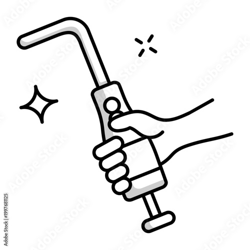 An outsolid style icon of a welding tool