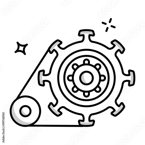 solidar style icon of a flywheel component