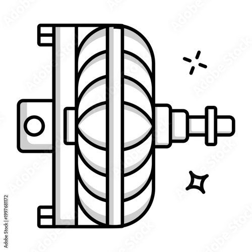 A solidar style icon of a torque converter