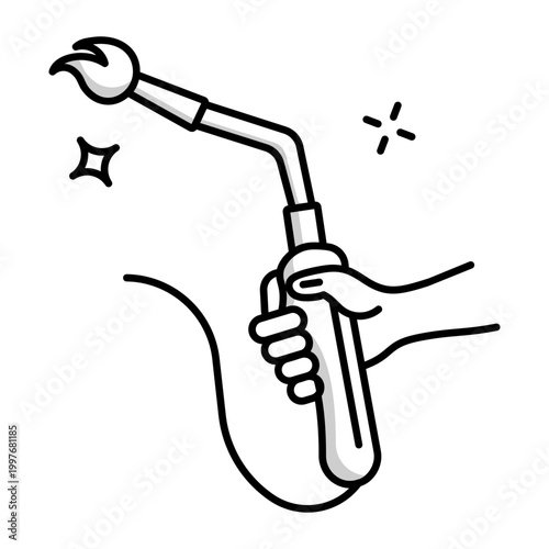 A solidar style icon of a welding torch