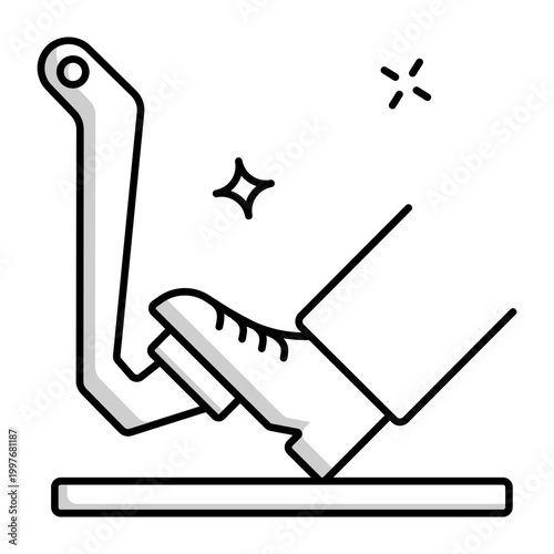 A solid style icon of a clutch pedal