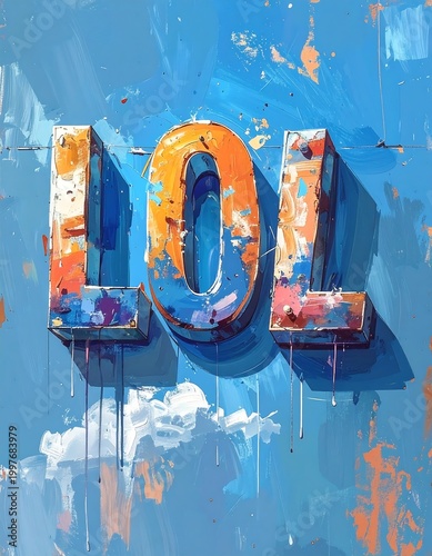Large, textured, stylized 