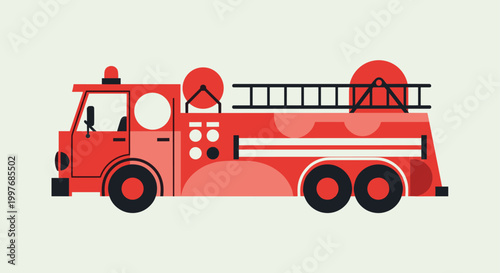 Modern Fire Truck Illustration