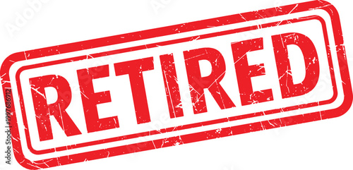 RETIRED red rubber stamp text