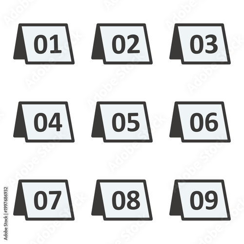 イラスト素材：ポイント,重要,チェック,注目,注意,数字