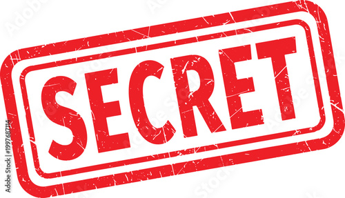SECRET red rubber stamp text