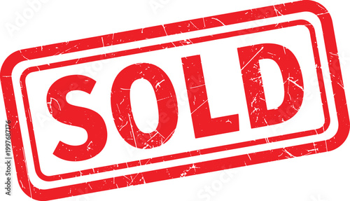 SOLD red rubber stamp text