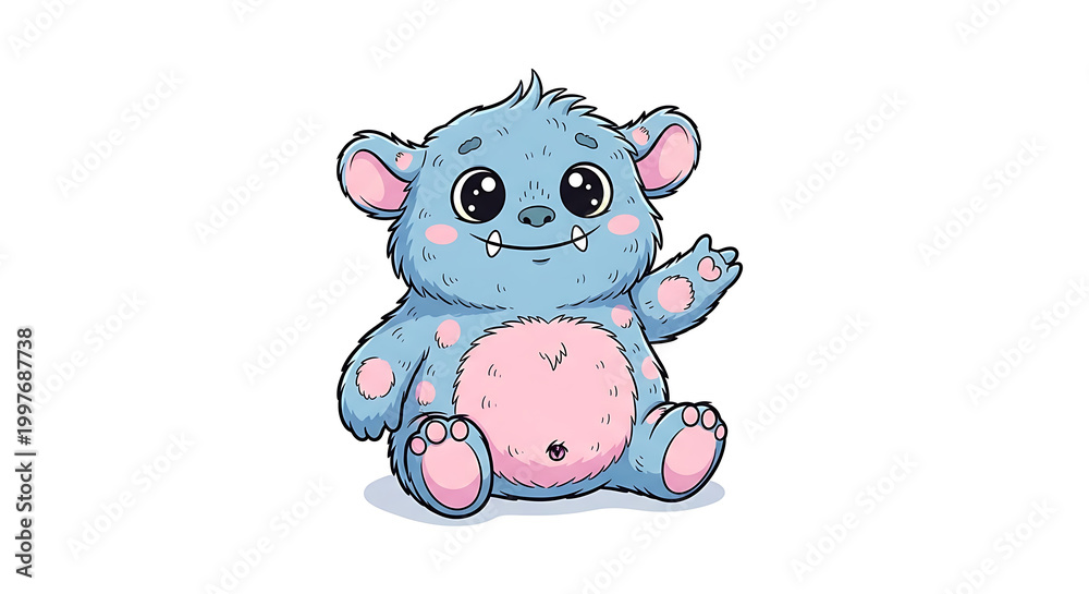 Fototapeta premium Illustration of a cute monster on a white background