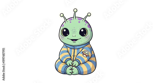Illustration of a cute monster on a white background