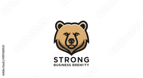 A stylized illustration of a brown bear's head with the text "STRONG BUSINESS BRENITY" below it, set against a white background.