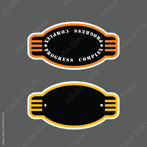Retro Progress Complex Emblem Set.